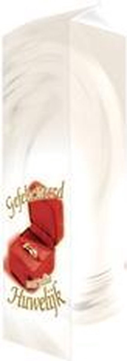 Snoep - Melkpak - Gefeliciteerd met jullie Huwelijk - Gevuld met een mix van verpakte toffees - In cadeauverpakking met gekleurd lint