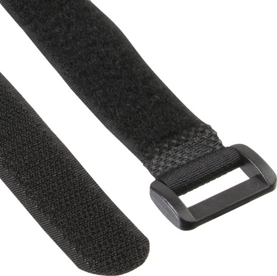 Foto: 10x inline klittenband met lus zwart 30cm