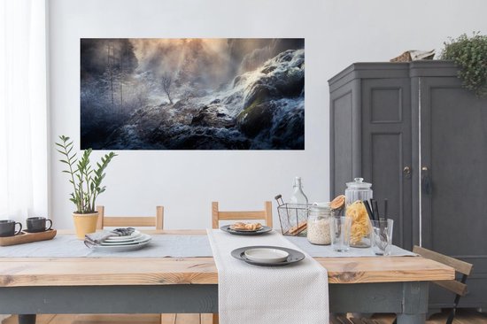Poster Waterval - IJs - Mist - 160x80 cm