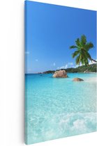 Artaza Canvas Schilderij Tropisch Strand En Zee - 40x60 - Poster Foto op Canvas - Canvas Print