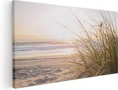 Artaza Canvas Schilderij Strand En Duinen Tijdens Zonsondergang - 100x50 - Groot - Foto Op Canvas - Canvas Print