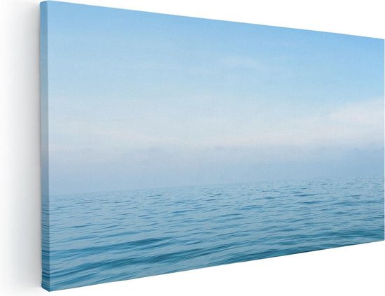 Artaza Canvas Schilderij Zee Met Een Blauw Hemel Achtergrond - 60x30 - Foto Op Canvas - Canvas Print