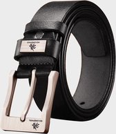 Klassieke herenriem | leren herenriem | pin gesp |zwart