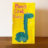 20 x Dino print zakje - Traktatie zakjes - Mom's cool Dude - Dino feestje - 20 x Dino zakjes voor traktatie school of kinderfeestje