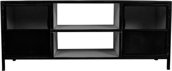 Sideboard - Tv Meubel - Industriële Kast - Kast Metaal - Kasten - Kastje - Donkergrijs - 130 cm breed