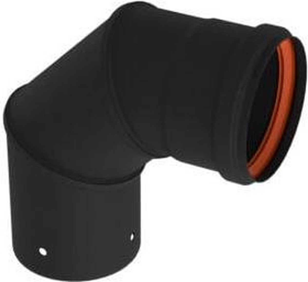 Stalen buis zwart geëmailleerd 600 graden voor pelletkachel of houtkachel, 1 m, 80 mm, Made in Italy, 100 cm, 1000 mm