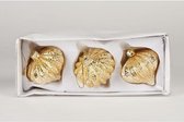 Set van 3 kerst uienhangers - H 8 cm - Goud