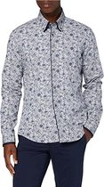 Herenshirt met Lange Mouwen Blommor Navy (L) (Gerececonditioneerd A+)