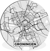 WallCircle - Schilderij - Stadskaart Groningen En - Multicolor - 30 X 30 Cm