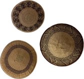 Wanddecoratie Binga Manden uit Zimbabwe - set van 3 - handgemaakt - Fairtrade