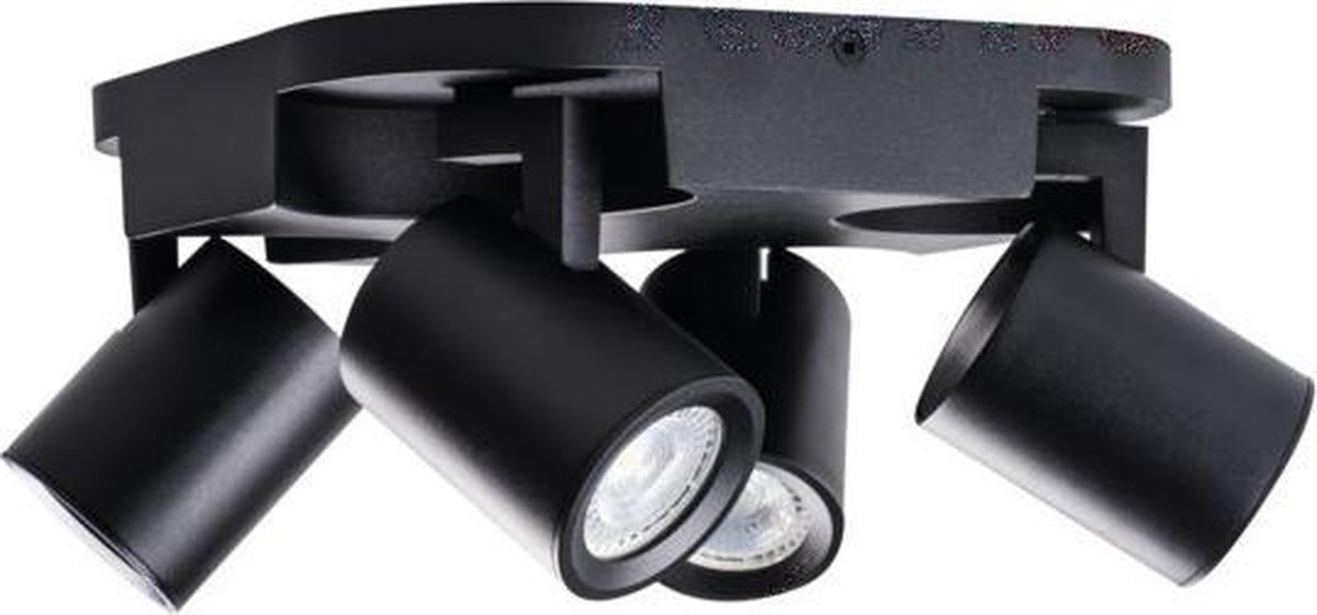 Kanlux S.A. - LED GU10 plafond - wandspot zwart - Viervoudig voor 4 LED GU10 spots