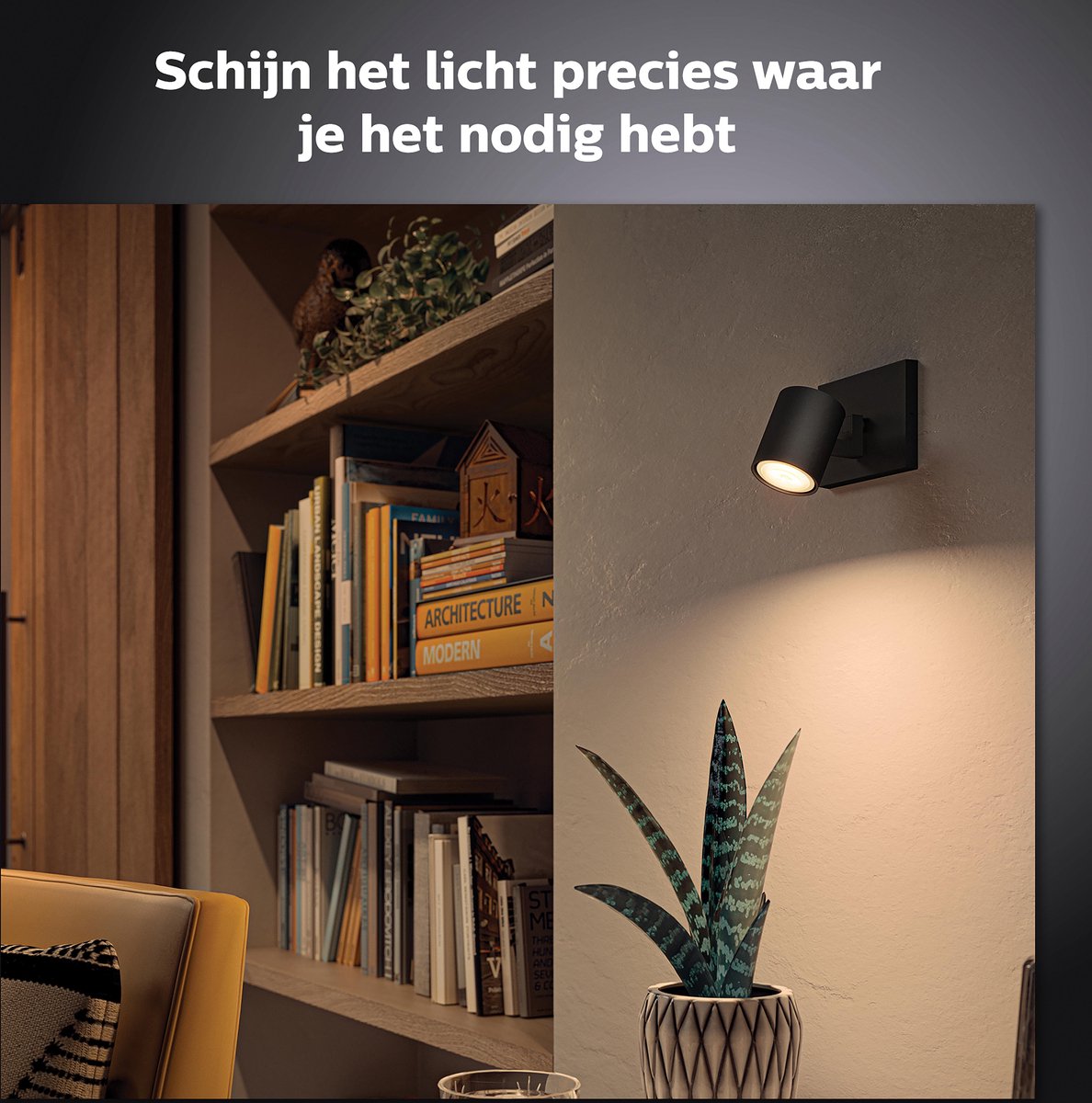 Philips Hue Runner opbouwspot - warm tot koelwit licht - 1-spot - zwart - 1  dimmer switch | bol.com