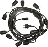 Prikkabel lichtslinger 10m - 10x E27 fittingen - LED lampen optioneel
