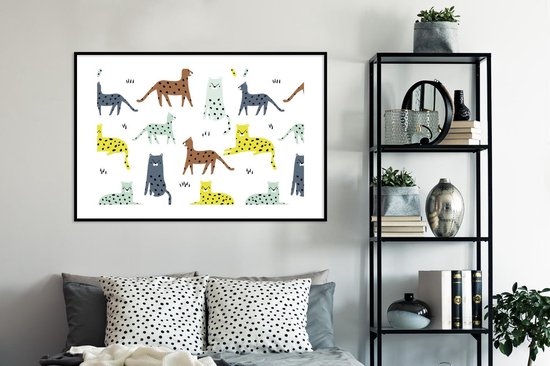 Fotolijst incl. Poster - Wilde dieren - Kat - Jungle - 120x80 cm - Posterlijst