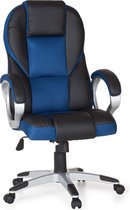 Pippa Design bureaustoel - ergonomische gamestoel - blauw/zwart