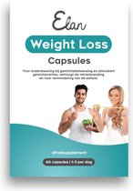 Elan Weight Loss capsules - Ondersteuning bij gewichtsbeheersing - Stimulatie van gewichtsverlies - Verhoging van de vetverbranding - Vermindering van de eetlust - 60 capsules