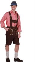 Oktoberfest Heinz lederhosen en overhemd rood-wit | Maat XL