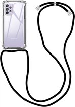 iParadise Samsung A72 Hoesje - Samsung Galaxy A72 hoesje met koord transparant shock proof case