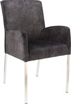 Icon Living - Eetkamerstoel Kirby - Velours - Modern - Antraciet