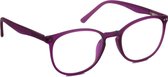 Computer bril - violet rond sterkte +2.0 - blauw licht filter - blue blocker leesbril