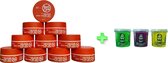 10-pack Voordeelbundel Red One Aqua Hair Wax Orange Sinaasappel 150ml + 3 stuks Topkwaliteit Ottoman Ultra Strong Hair Gel 150ml - RedOne - Extra voordelig - Haargel - Haarwax - Sterke Hold - Kapperskwaliteit