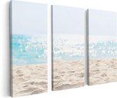 Artaza Canvas Schilderij Drieluik Helder Witte Strand Met Zee Uitzicht - 120x80 - Foto Op Canvas - Canvas Print
