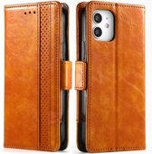 CaseNeo Business Splicing Dual Magnetische Gesp Horizontale Flip PU Lederen Case met Houder & Kaartsleuven & Portemonnee Voor iPhone 11 (Geel)