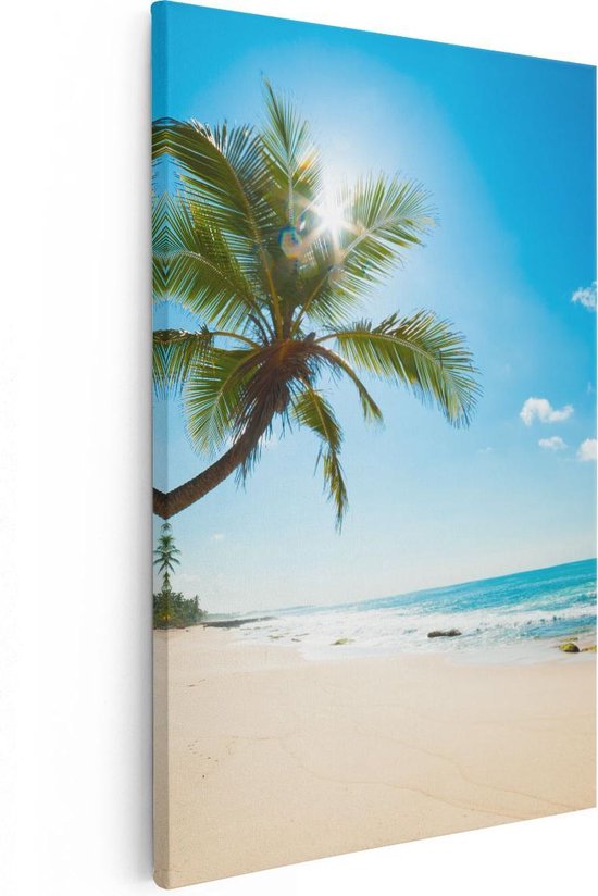 Artaza Canvas Schilderij Tropisch Strand En Zee In Sri Lanka  - 20x30 - Klein - Foto Op Canvas - Canvas Print
