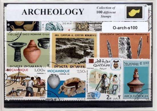 Thumbnail van een extra afbeelding van het spel Archeologie – Luxe postzegel pakket (A6 formaat) : collectie van 100 verschillende postzegels van archeologie – kan als ansichtkaart in een A6 envelop - authentiek cadeau - kado - geschenk - kaart - fossielen - oudheid - archeoloog - bodemschatten