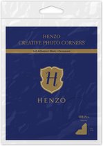 Fotoplakkers - Henzo - Creative Fotohoekjes - 108 stuks 12 mm - Zelfklevend permanent - Zwart