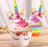 Akyol Cupcake decoratie - cupcake - 12 stuks - decoratie - Muffinset - eenhoorn cupcake decoratie - unicorn cupcake - Verjaardag - Unicorn - School Traktatie - kinderfeestje