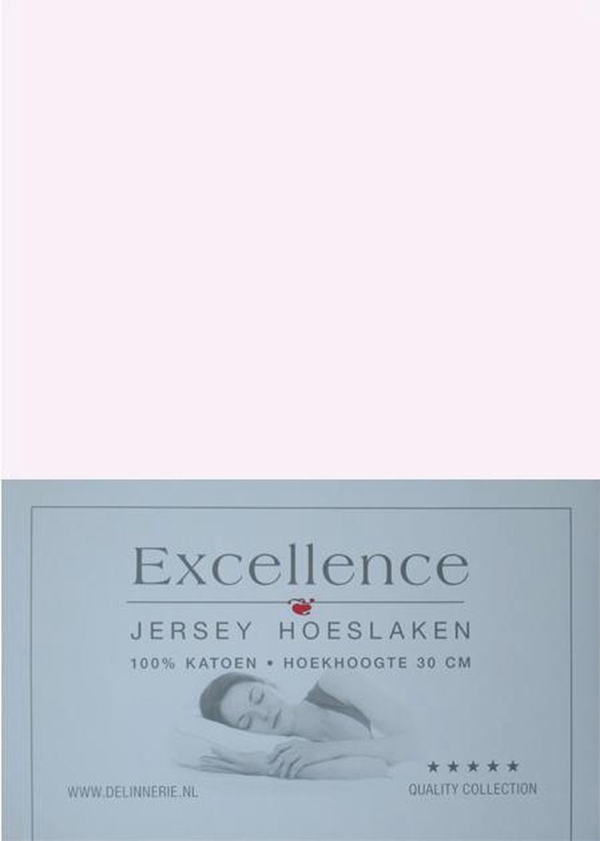 Excellence Jersey Hoeslaken - Litsjumeaux - 180x200/210 cm - Soft Pink