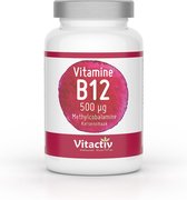 VITAMINE B12 500 mcg, voor normalisering van energiestofwisseling en immuunsysteem, hoge kwaliteit methylcobalamine, voor vermindering van vermoeidheid (100 tabletten)