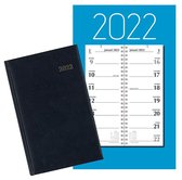 Brepols Bureau Agenda 2022 - Saturnus - 1d/1p - Blauw + Omleg-weekkalender 2022 - Week begint op Zondag - Blauw