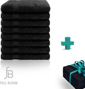 Handdoeken 8 stuks Zwart | 70 x 140 cm | Badhanddoeken nu tijdelijk met leuk Cadeau | 100% Katoen