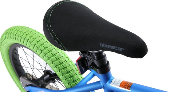 Bikestar 16 inch BMX kinderfiets, blauw / groen van Bikestar — afbeelding 5