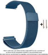 Milanees Stalen Smartwatch Bandje - 20 mm - Zeeblauw