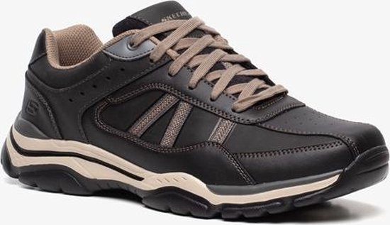 Skechers Rovato Texon leren heren sneakers - Zwart - Maat 45 - Extra  comfort - Memory Foam | bol.com