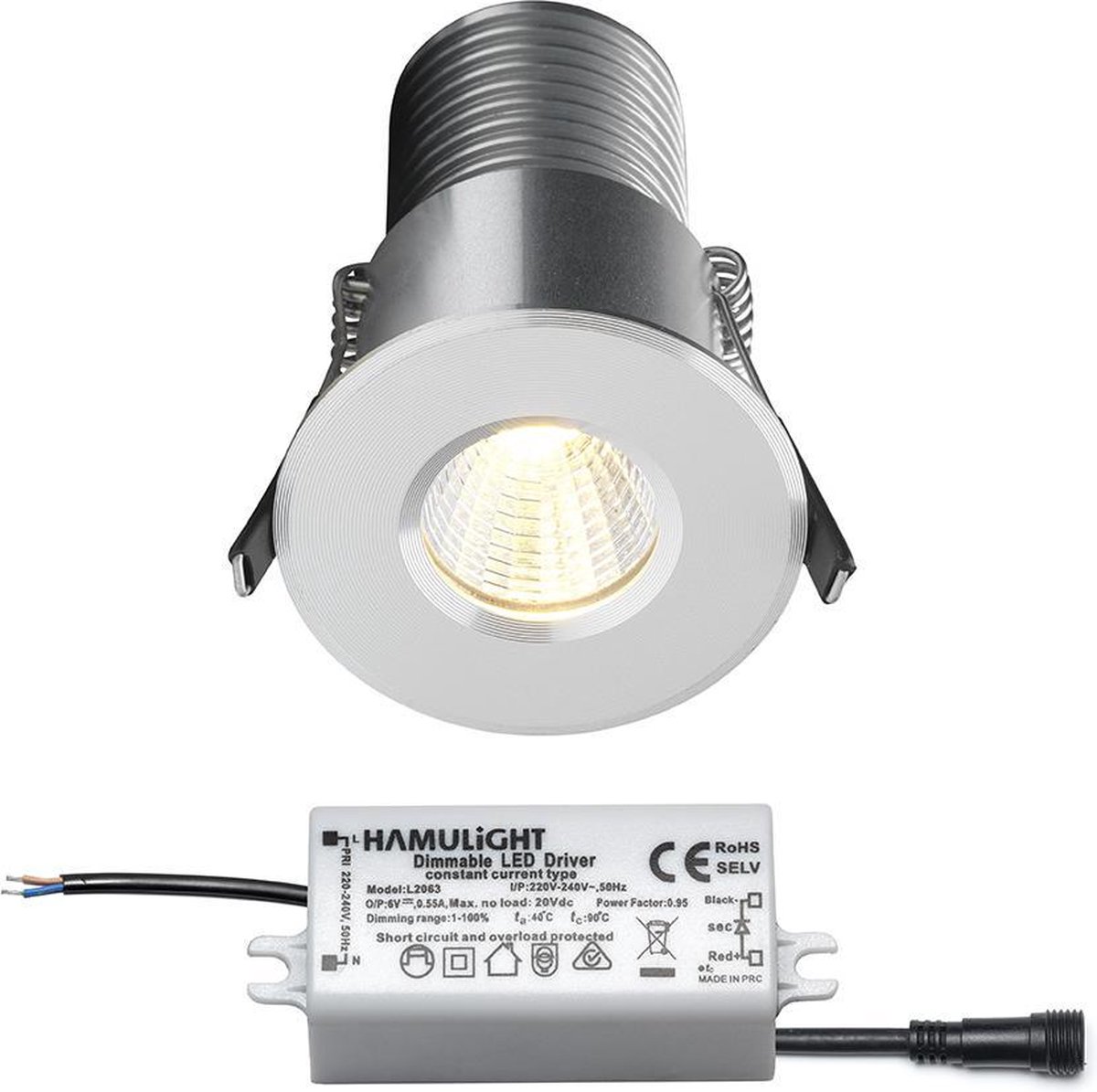 LED inbouwspot Citizen - inbouwspots / downlights / plafondspots - 7W / rond / dimbaar / 230V / IP65 / warmwit