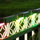 4 Stuks Tuinverlichting op zonne-energie - LED Buitenverlichting -IP65 waterdicht-nachtverlichting voor tuinhek en trap- zwart -kleur licht (4 stuks in een doos)