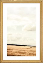 JUNIQE - Poster met houten lijst Meadow Walks -30x45 /Bruin & Grijs