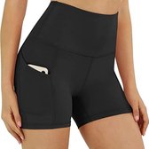 Biker short dames - Korte legging - Fitness en Sport - Naadloos - Highwaist - Zwart S