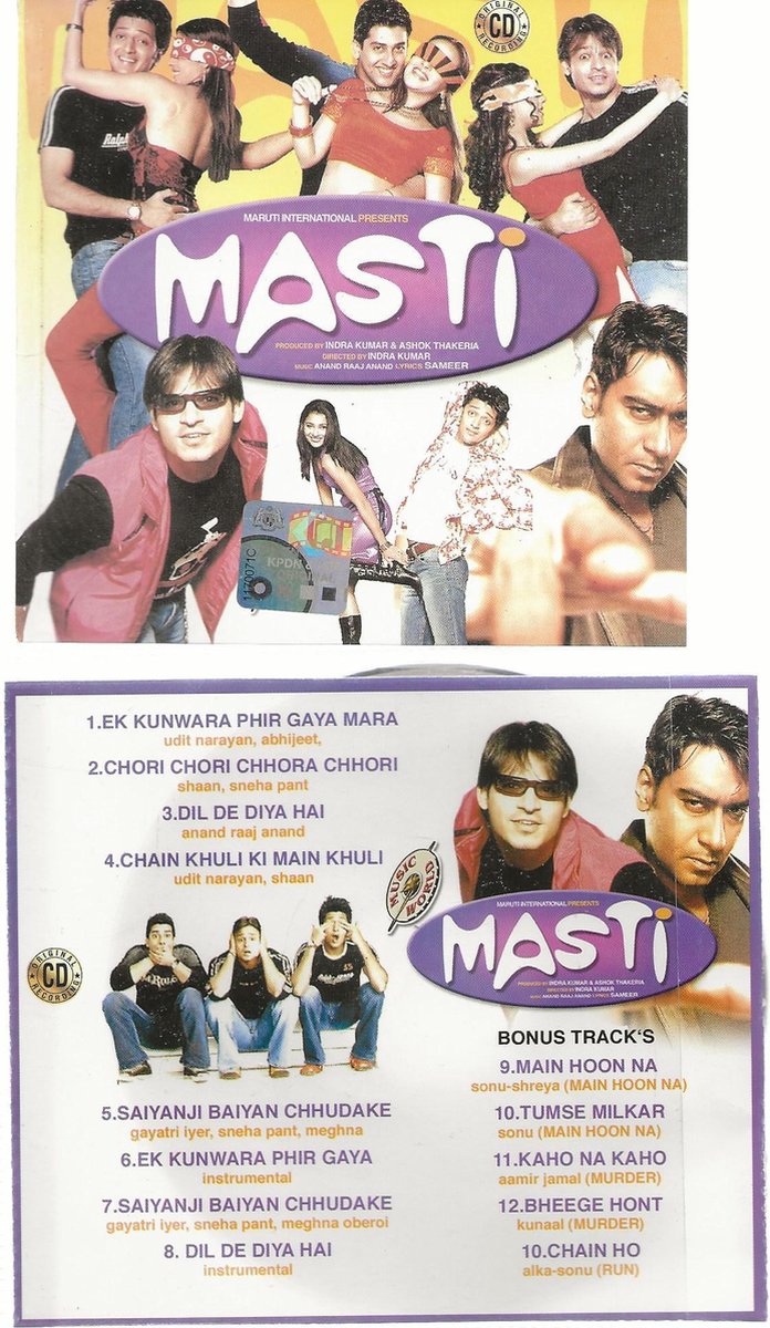 MASTI ( BOLLYWOOD SOUNDTRACK )