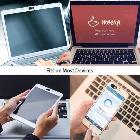 Webcam Cover | Privacy schuifje | Geschikt voor Macbook, Laptop, Telefoon en Tablet | Zwart | 3 stuks - IsoTrade