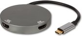 SBVR EV17 - 2 in 1 USB-C Adapter - 2* HDMI (4K@60Hz) - Voor o.a. MacBook - HP - Samsung - Dell
