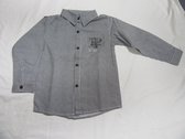dirkje , jongens , overhemd , geruit zwart wit , afgewerkt met turquoise , 104 - 4 jaar