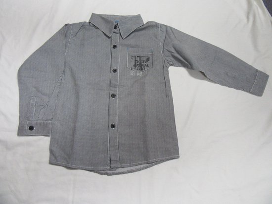 dirkje, garçons, chemise, à carreaux noir et blanc, fini turquoise, 104 - 4 ans