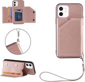 Luxe PU Lederen Wallet Case Geschikt Voor Apple iPhone 12 Mini (5.4 Inch) - Portemonnee Back Cover Hoesje Met Multi Stand Functie - Kaarthouder Card Case Beschermhoes Sleeve Met Pasjes Houder