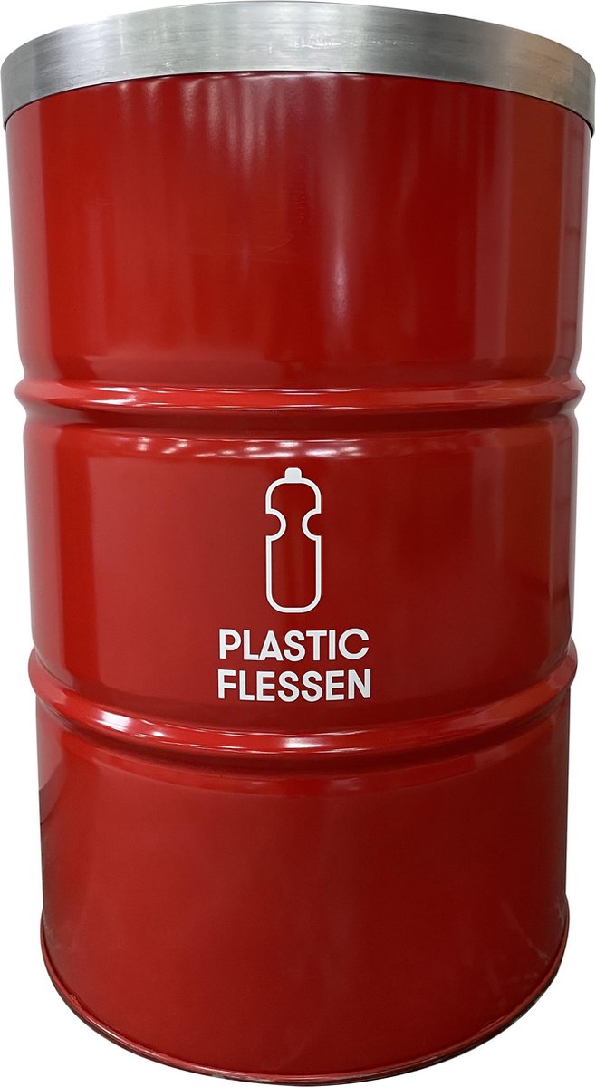 Goedkoopste BinBin industriële olievat afvalscheidingprullenbak 200 Liter met vlamwerend deksel- PET flessen inzameling- afvalscheidingsprullenbakken