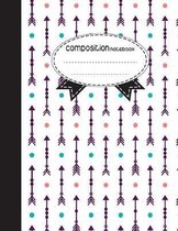 Composition Notebook, 8.5 x 11, 110 pages: Stripes-arrows1